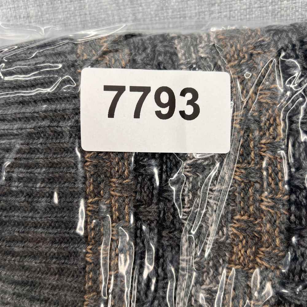 VTG 90s Munsingwear Striped Knit Sweater Men Large Gray Brown Grandpa Cozy Retro - Picture 9 of 9